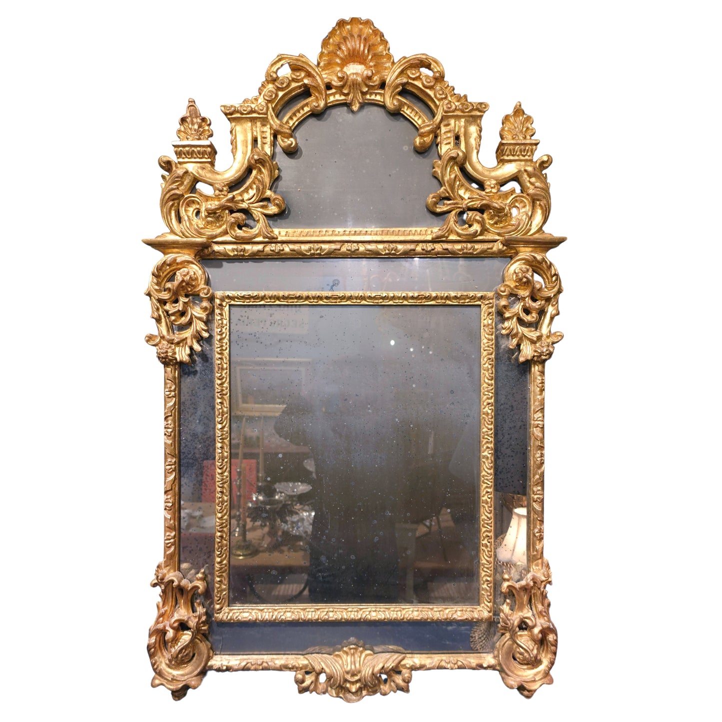 Exceptional Late 18th century French Ornamental Giltwood Mirror