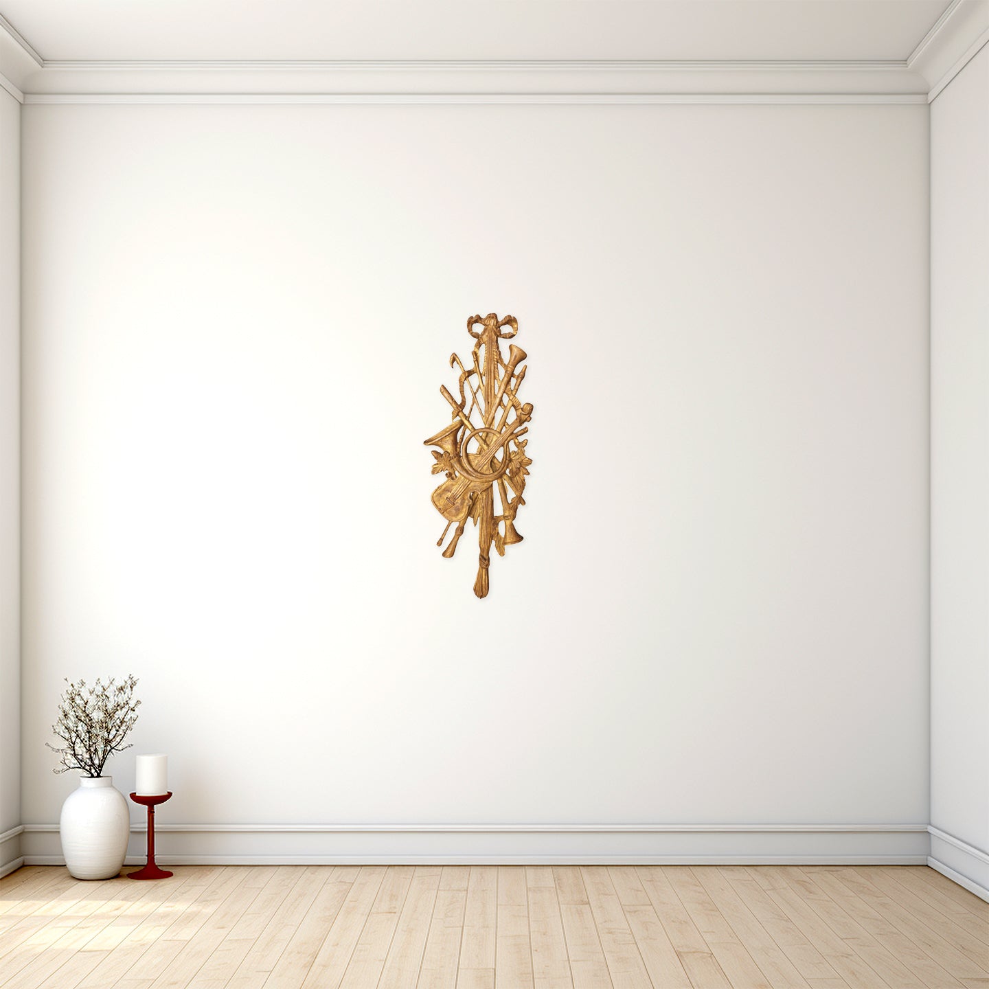 Antique Giltwood Wall Trophy Applique