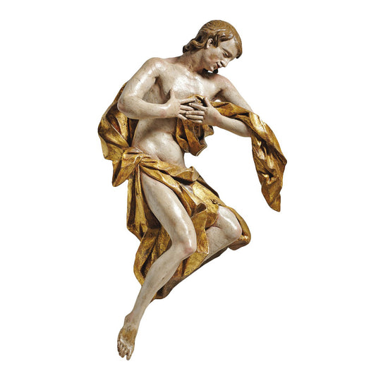 An 18th century Polychrome and Gilt Wood Angel the Circle or Workshop of Franz Ignaz Gunther