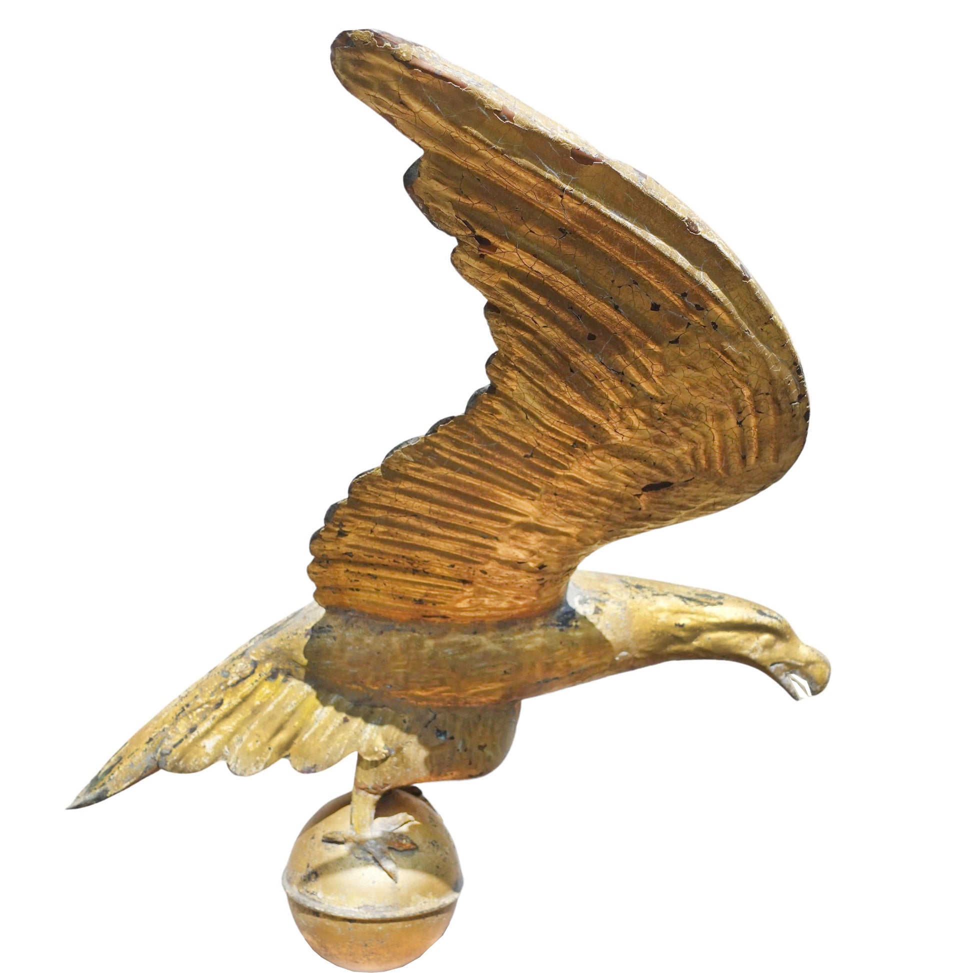 Large 19th century Hollow Body Gilt Eagle Weather Vane