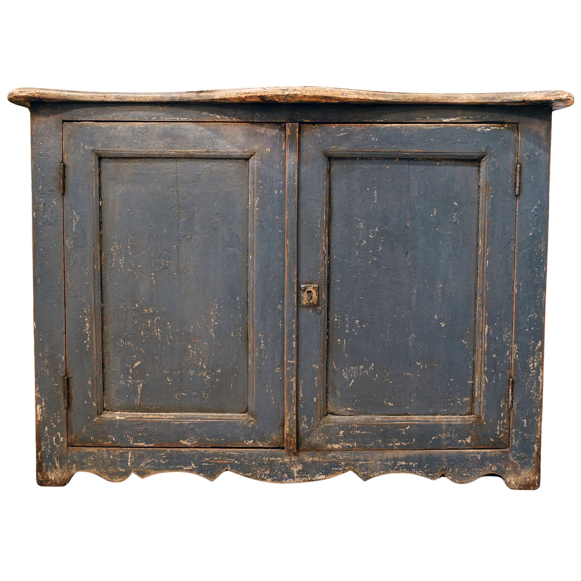 18th century Cerulean Blue painted Italian Cupboard