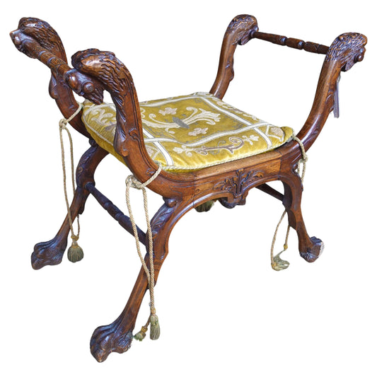 19th century Italian Renaissance Revival Savonarola Stool