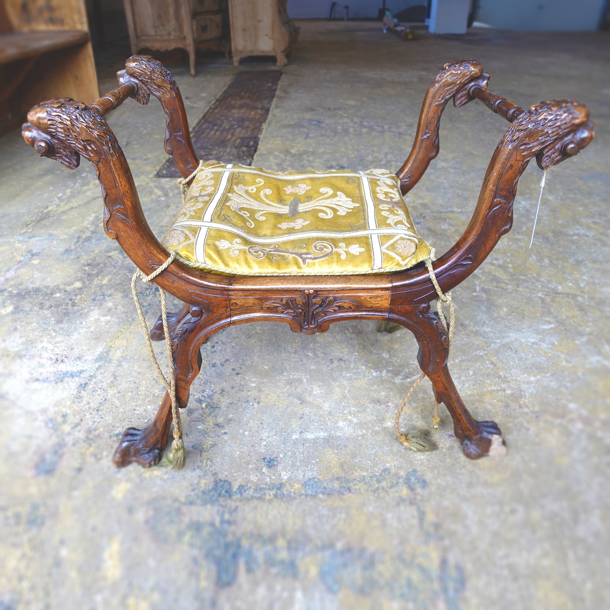 19th century Italian Renaissance Revival Savonarola Stool