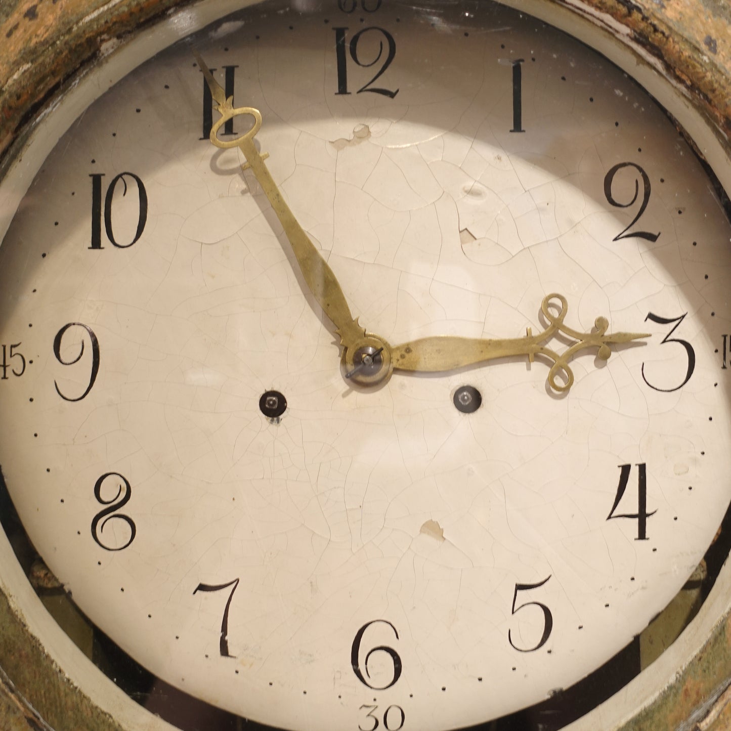 Antique Painted Swedish Mora Column Case Floor Clock