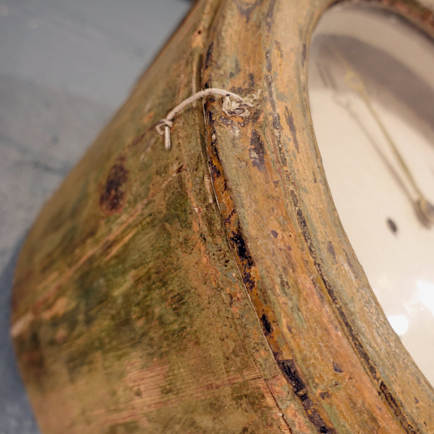 Mid-19th century Painted Swedish Mora Column Case Floor Clock