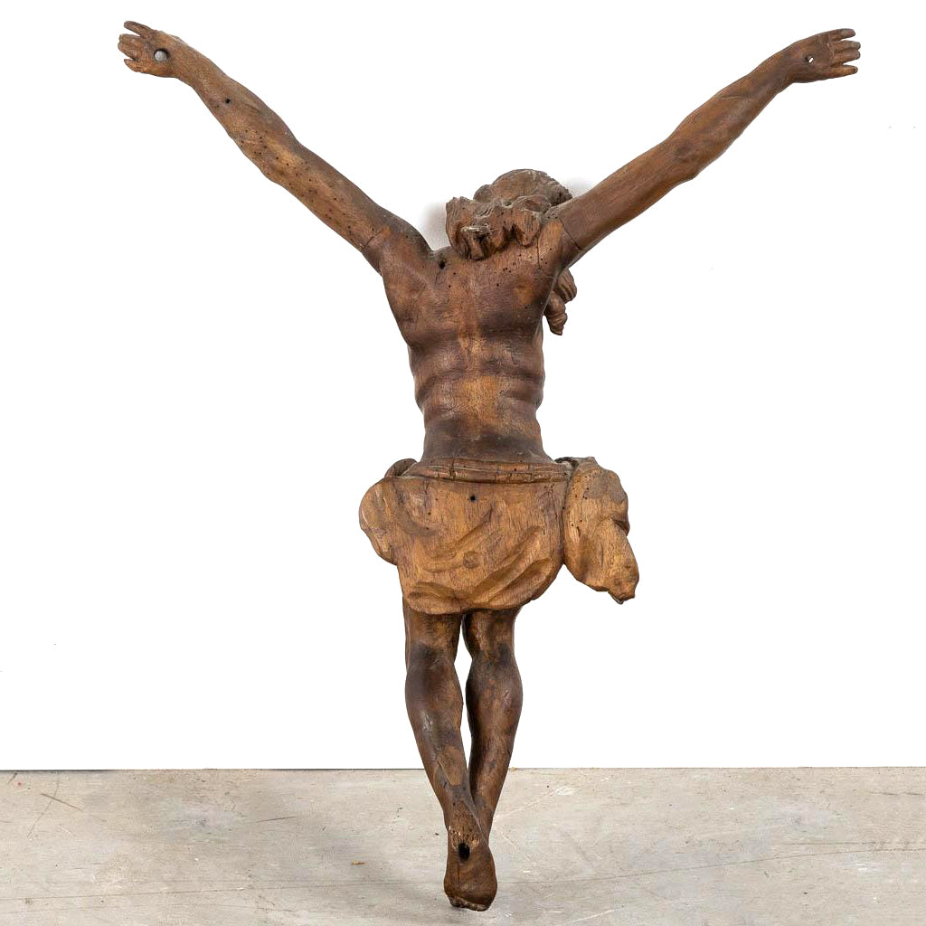 A Primitive Wooden 17th century Baroque Flemish Corpus of Christ