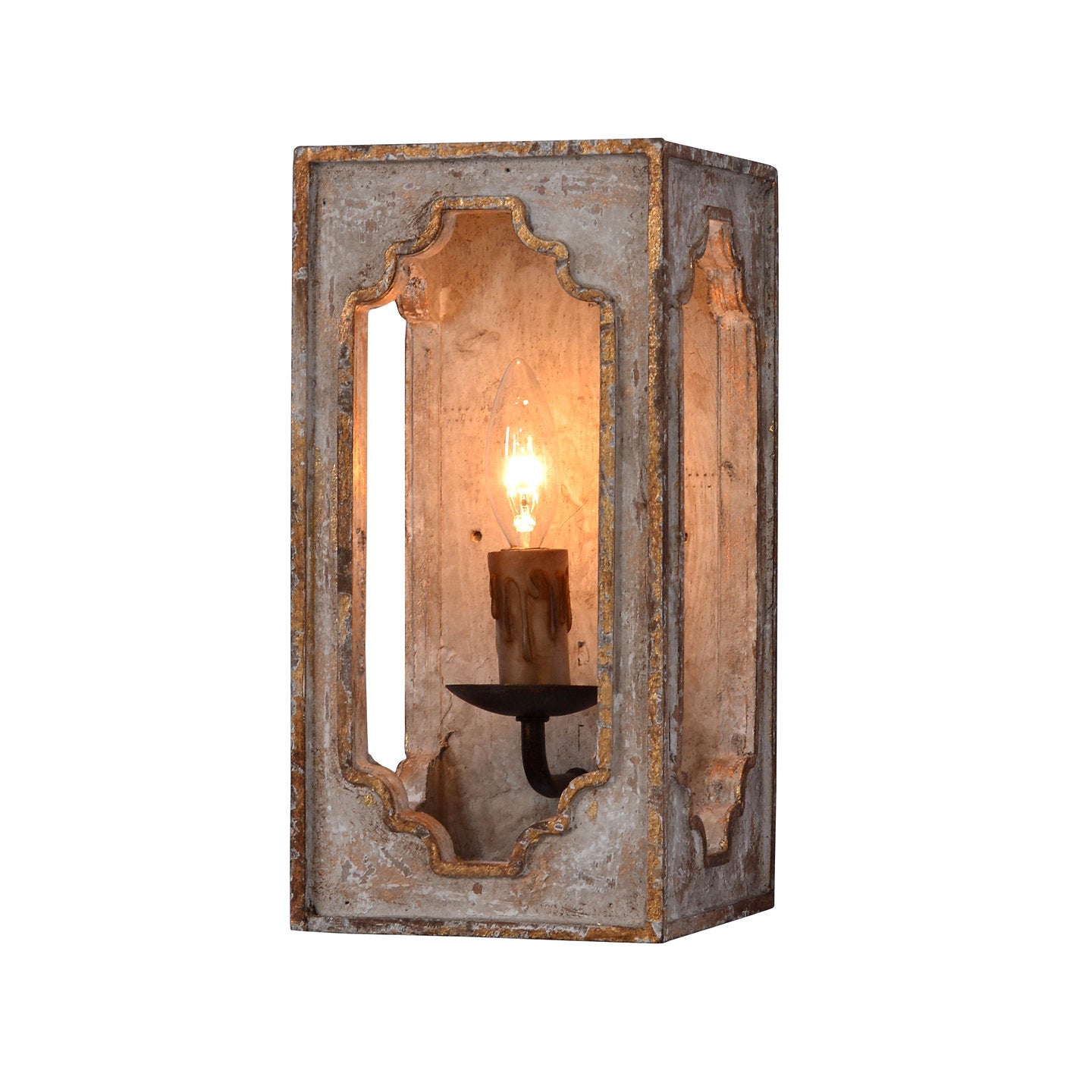 Nadia Box form wall sconce by Terracotta Designs