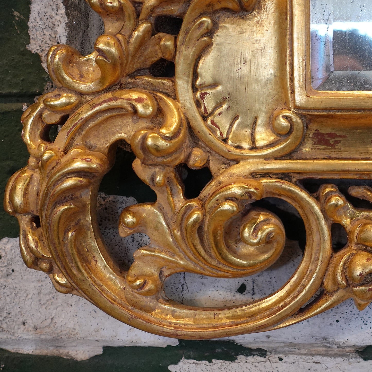 Pair of large contemporary giltwood mirrors in antique Louis XV style