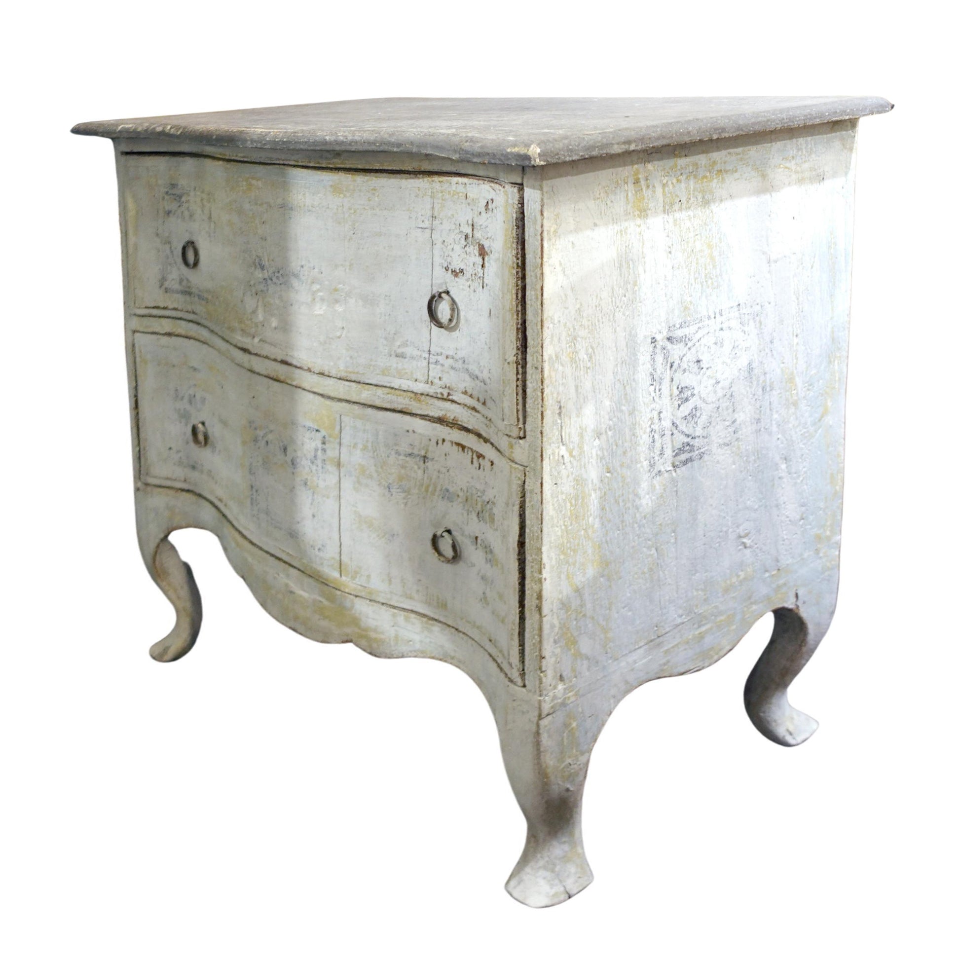 White washed distressed Pair of Antique 18th century Florentine Italian Bedside Commodes