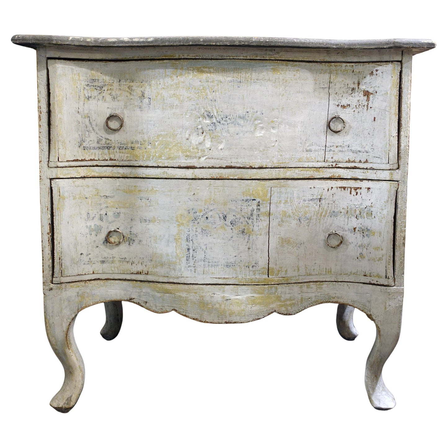 White washed distressed shabby chic Antique 18th century Florentine Italian Bedside Commodes