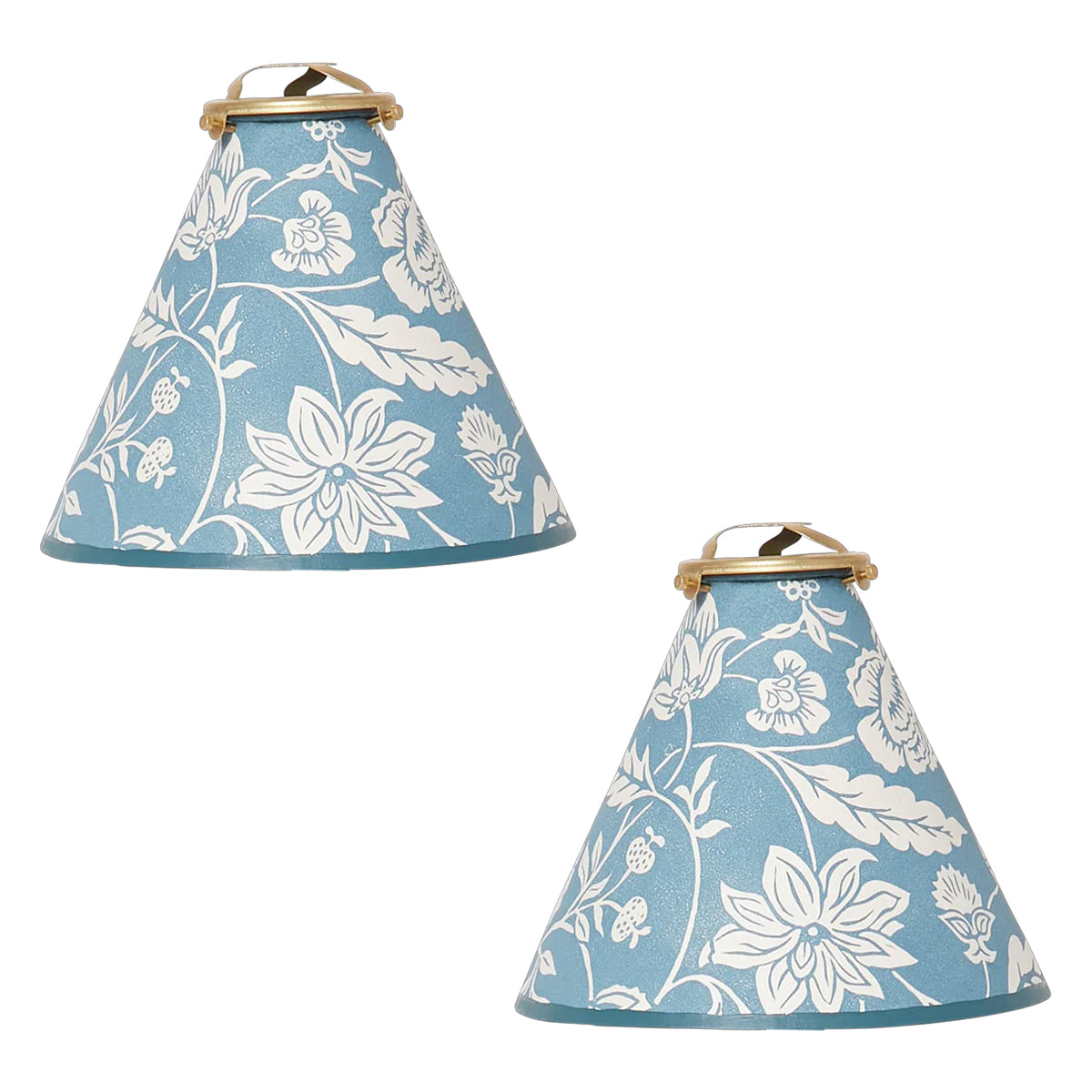 Pair of Antoinette Poisson Indienne pattern handmade lampshades