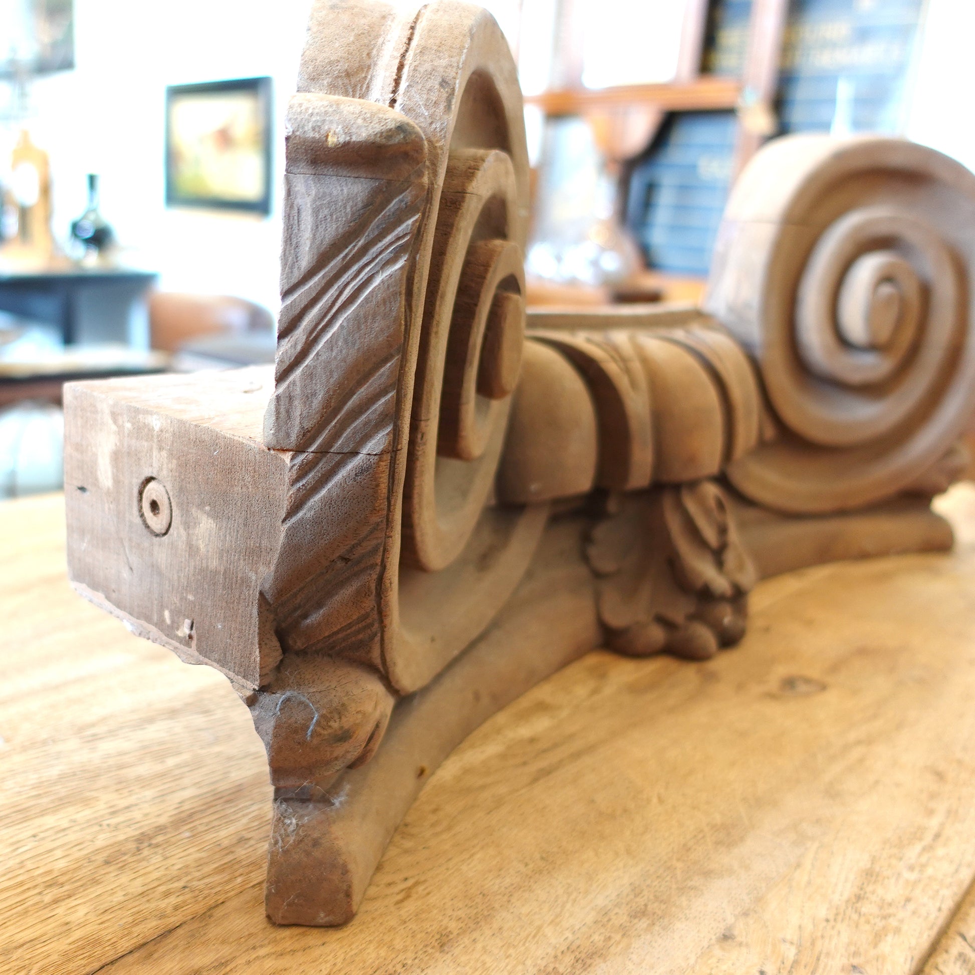Architectural Salvage Wooden Ionic Column Capitals