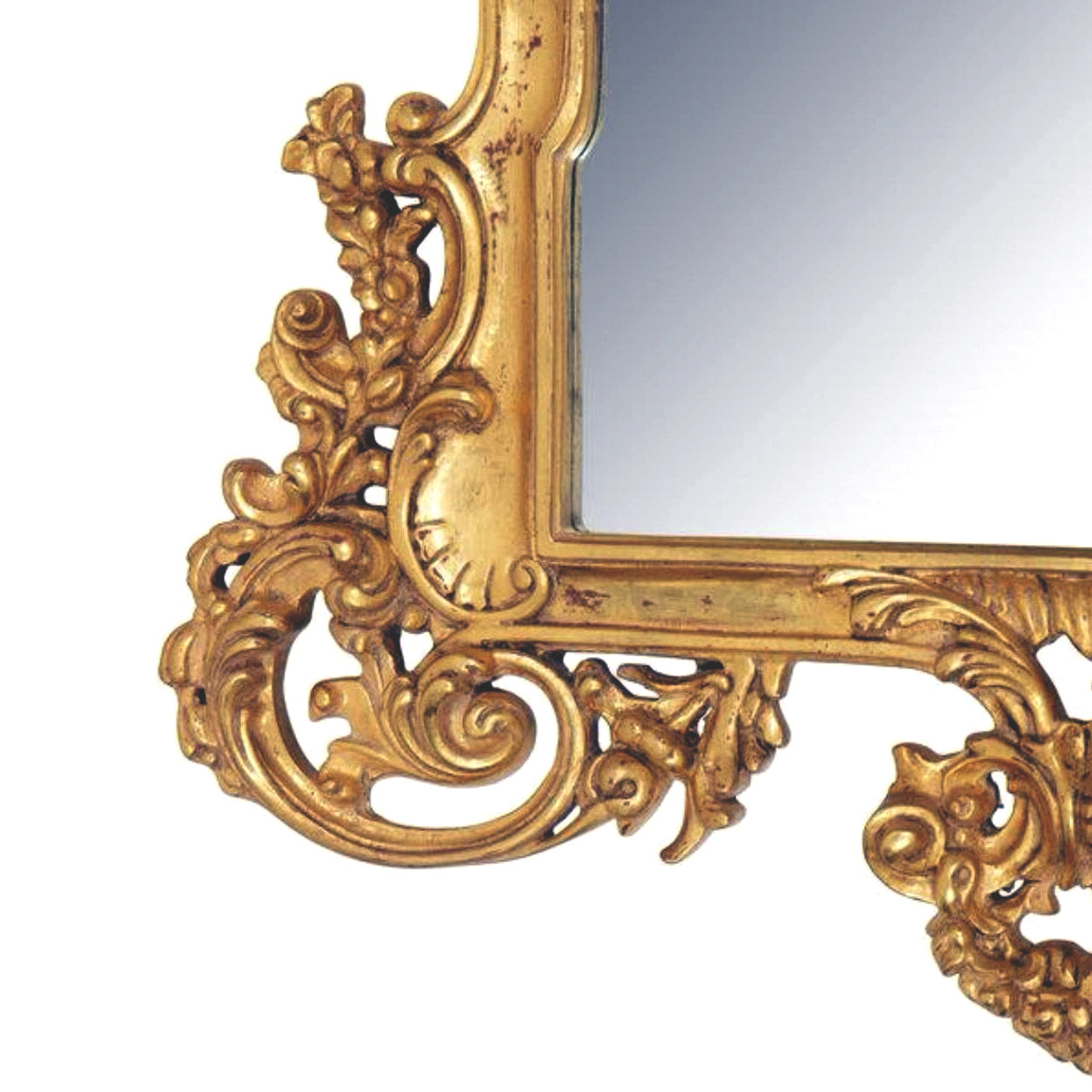 Pair of large contemporary giltwood mirrors in antique Louis XV style