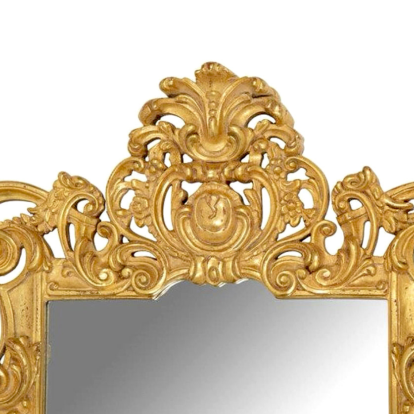 Pair of large contemporary giltwood mirrors in antique Louis XV style