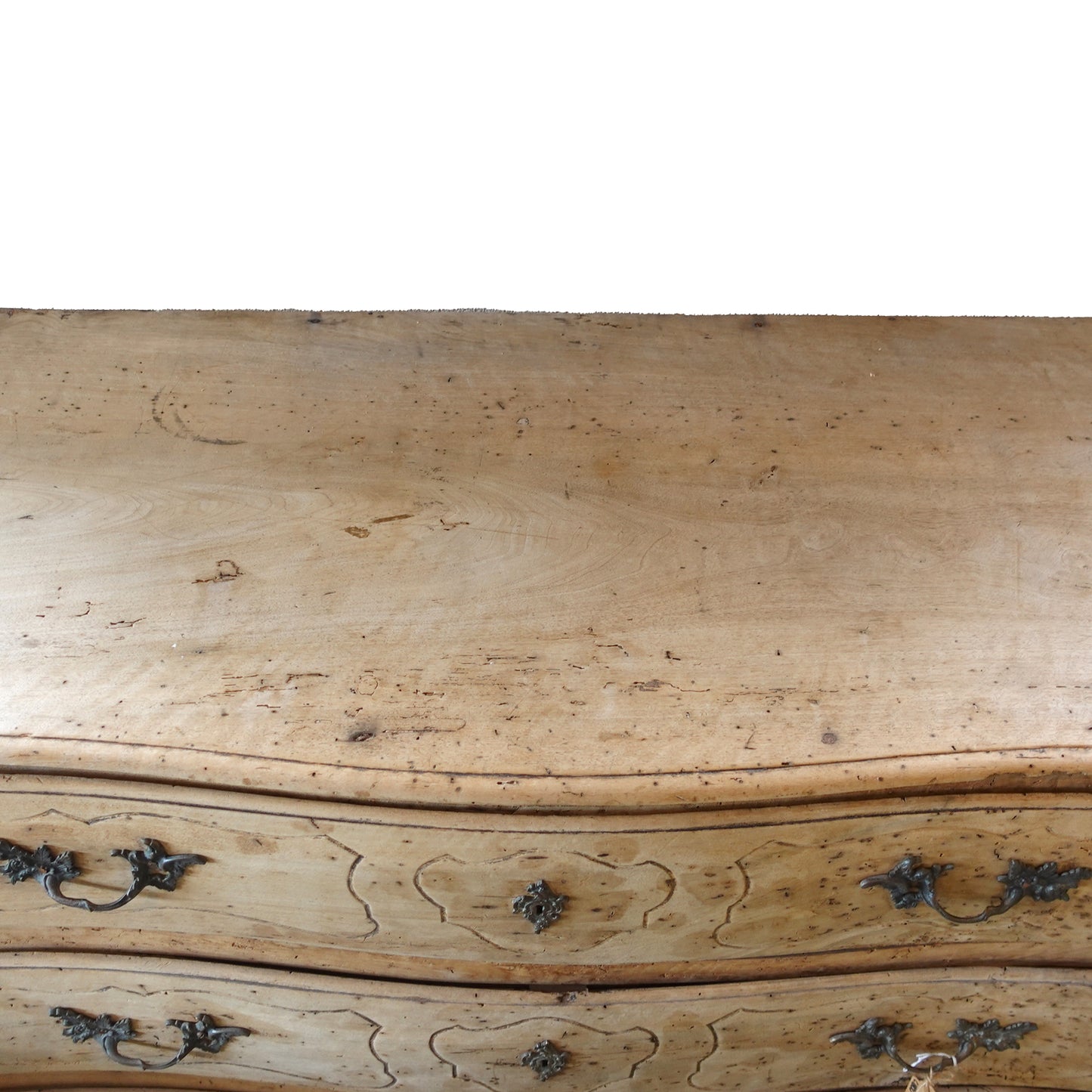 Early 19th century French Bleached Fruitwood European Serpentine Chest